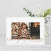 Script Joyeux Noël Élégant Carte photo de vacances (Debout devant)