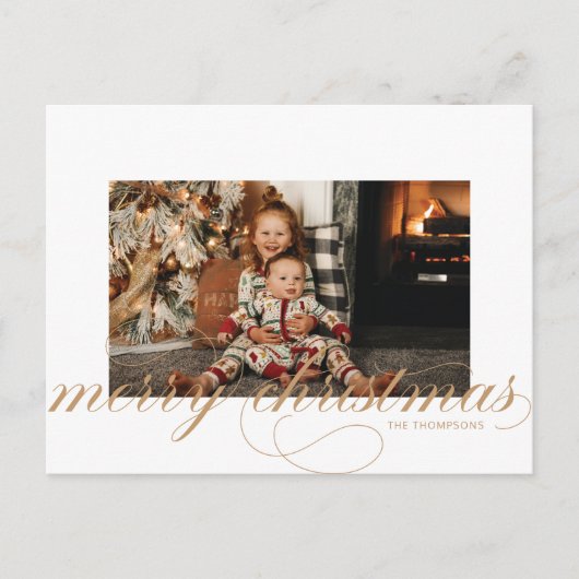 Script Joyeux Noël Élégante carte postale (Devant)