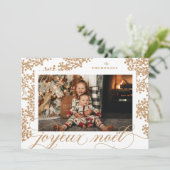 Script Joyeux Noel Gold Foliage Carte photo (Debout devant)