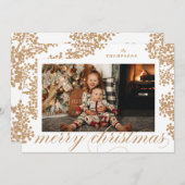 Script Joyeux Noël Gold Foliing Carte photo (Devant / Derrière)