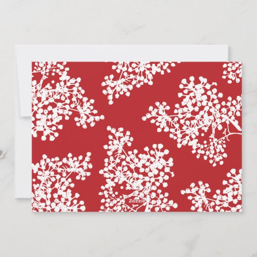 Script-joyeux Noel Red Berries-fotokaart Feestdagenkaart (Achterkant)