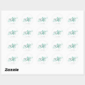Script K Étiquette Monogramme (Emeraude / Noir) (Feuille)