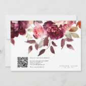Script kalligrafie Boeket Bloemen Bourgogne Huweli Kaart (Achterkant)