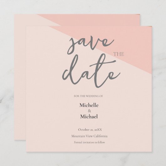 Script Kalligrafie Bruiloft Modern Save the Date (Voorkant / Achterkant)