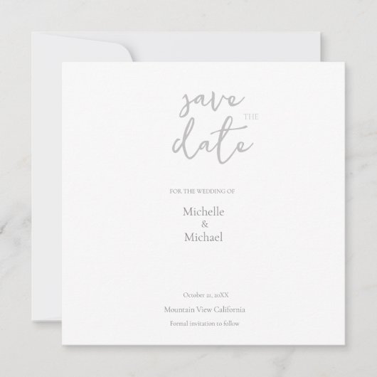 Script Kalligrafie Bruiloft Modern Save the Date Bedankkaart (Voorkant)