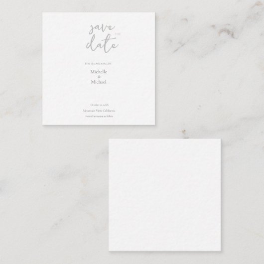 Script Kalligrafie Bruiloft Modern Save the Date Informatiekaartje (Voorkant / Achterkant)