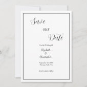 Script kalligrafie formele traditionele bruiloft save the date (Voorkant)