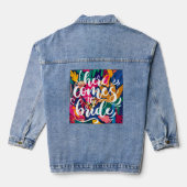 Script kalligrafie Hier komt de bruid floral Denim Jacket (Achterkant)