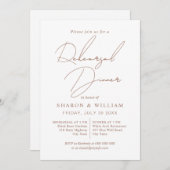 Script kalligrafie mocha, witte repetitie diner kaart (Voorkant / Achterkant)