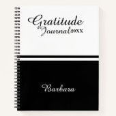 Script kalligrafie naam en jaar dankbaarheid dagbo notitieboek (Voorkant)