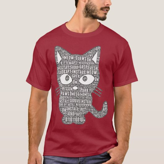 Script Kat Linu door MCMA sudo apt get meow T-shirt (Voorkant)