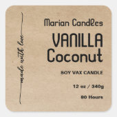 Script kraft gepersonaliseerde kaars label (Voorkant)