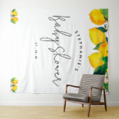 Script Lemon Baby shower Foto Booth Backdrop Wandkleed (In Situ (horizontaal))