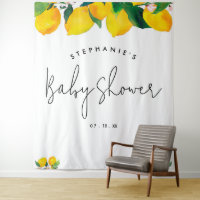 Script Lemon Baby shower Foto Booth Backdrop