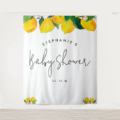 Script Lemon Baby shower Foto Booth Backdrop Wandkleed (Voorkant)