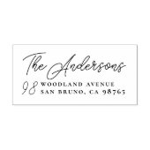 Script Lettering Family Name & Deur Number Zelfinktende Stempel (Design)