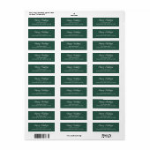 Script Lettering Gelukkig Kerstfeest Retouradres Etiket (Full Sheet)