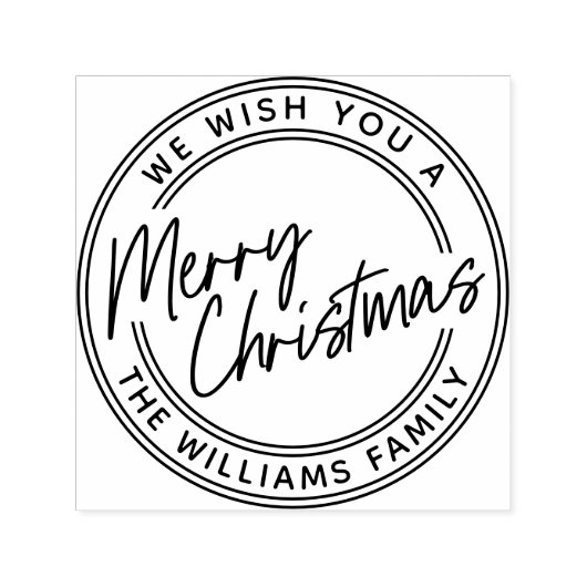 Script Lettering Merry Christmas Zelfinktende Stempel (Design)