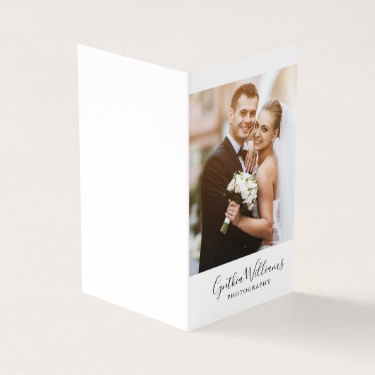 Script Lettering Moderne fotografie Visitekaartjes (Buitenkant)