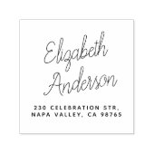 Script Lettering naam en retouradres Zelfinktende Stempel (Design)