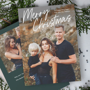 Script Lettering Prettig Kerstfeest 2 Foto Feestdagenkaart