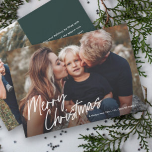 Script Lettering Prettig Kerstfeest 2 Foto  Feestdagenkaart