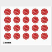 Script Lettering Prettig Kerstfeest Ronde Sticker (Vel)