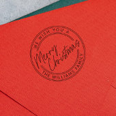 Script Lettering Prettig Kerstfeest Zelfinktende Stempel