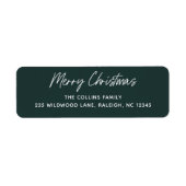 Script Lettering Prettig Kerstmis Retouradres Etiket (Voorkant)