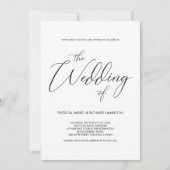 Script Lettrage noir & blanc invitation de mariage (Devant)