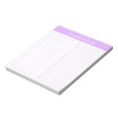 Script Licht Lavendel Tweecolumn Checklist Notitieblok (Gedraaid)