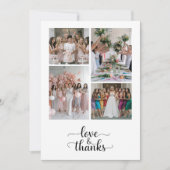 Script Liefde & Dank 7 Foto Collage Bruidsmeisje F Bedankkaart (Voorkant)