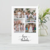 Script Liefde & Dank 7 Foto Collage Bruidsmeisje F Bedankkaart (Staand voorkant)