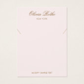 Script Light Pink Ketting Display Visitekaartje (Voorkant)