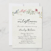 Script Little Wildflower Baby shower Kaart (Voorkant)