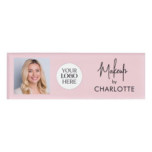Script Logo Foto Make-up  Naambadge (Voorkant)