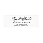  Script Love & Bedankt Address Label (Voorkant)