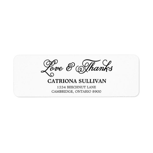 Script Love & Bedankt Address Label (Voorkant)