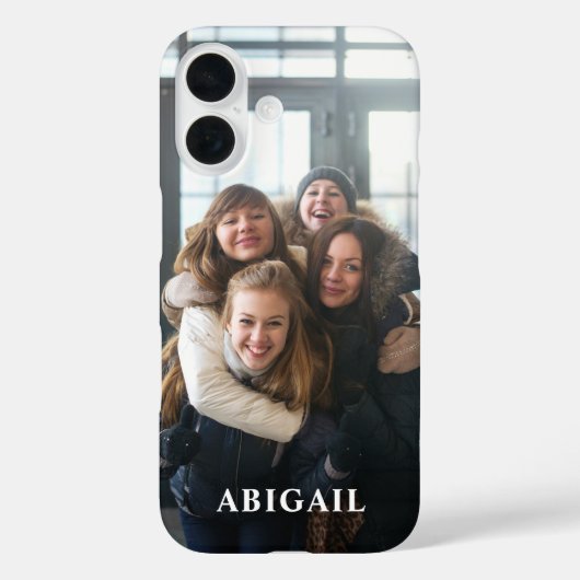 Script Love foto overlay Elegante monogrammed naam Case-Mate iPhone Case (Achterkant)