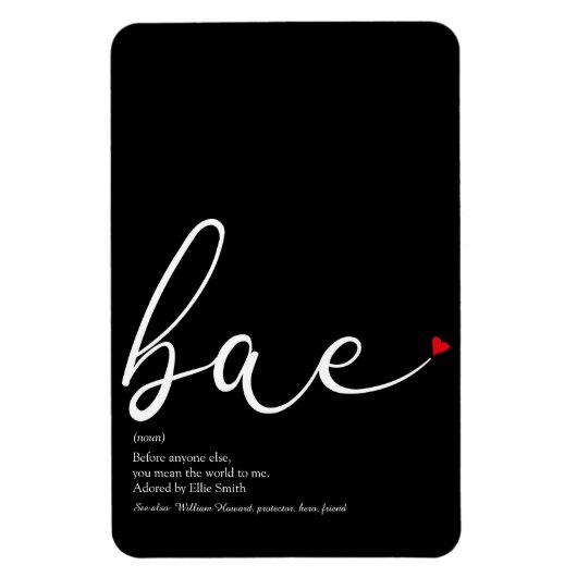 Script Love Heart Bae Definition Magneet (Verticaal)