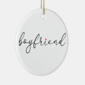 Script Love Heart Boyvriend Definition Keramisch Ornament (Rechts)