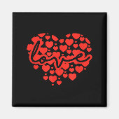 Script Love Heart Of Hearts Valentine's Day  Magneet (Voorkant)