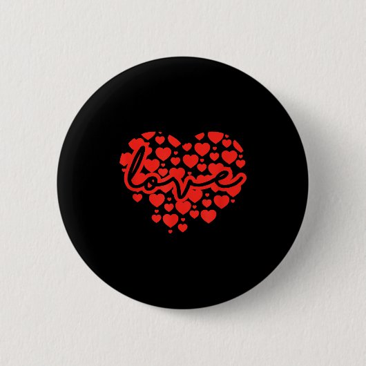 Script Love Heart Of Hearts Valentine's Day Ronde Button 5,7 Cm (Voorkant)