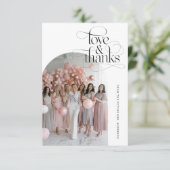 Script Love & Thanks Bruiloft Bridal Shower Boog f Bedankkaart (Staand voorkant)