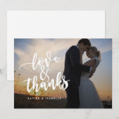Script Love & Thanks | Carte de remerciements phot (Devant / Derrière)