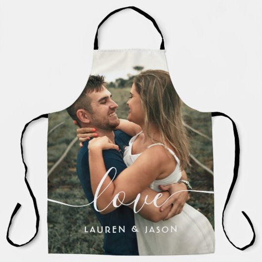 Script Love Wedding Photo Apron Schort (Voorkant)