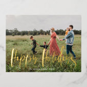 script lunatique photo joyeuse carte de vacances (Recto)