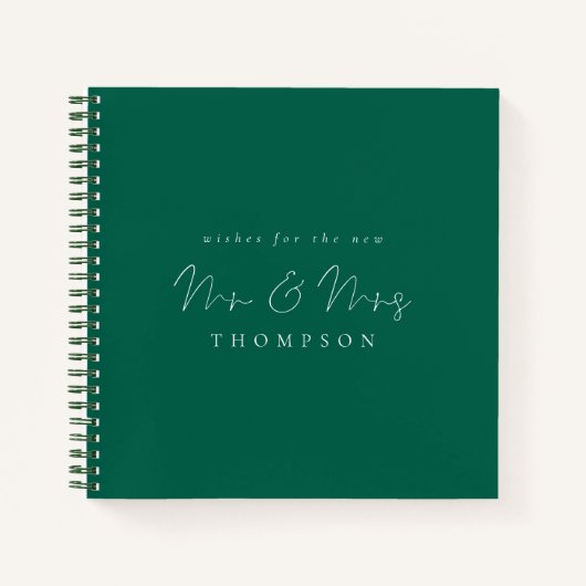 Script M. Mme Mariage Emerald Livre d'invité (Devant)