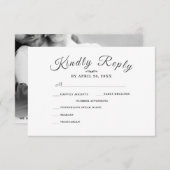 Script M simple et élégant | Carte RSVP de mariage (Devant / Derrière)