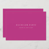 Script Magenta Bachelor Party Invitation Kaart (Voorkant / Achterkant)